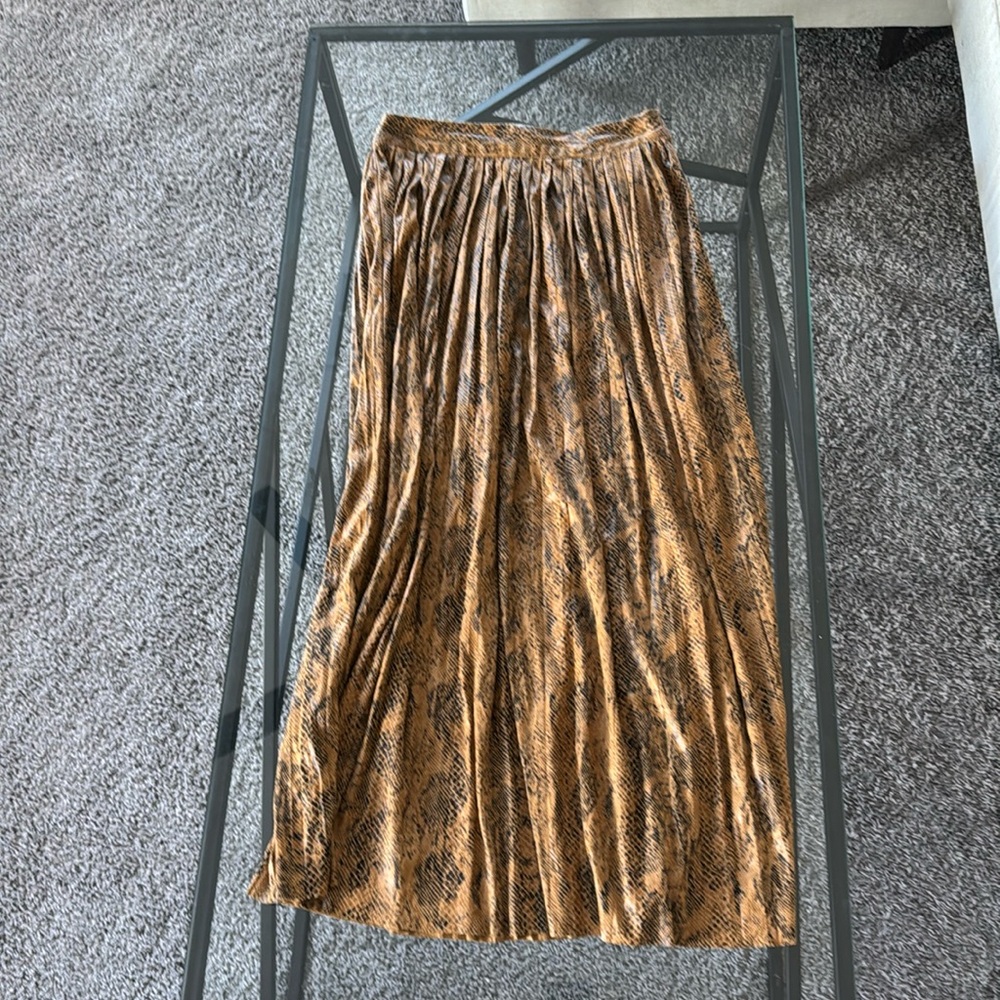 Zara Pleather Leopard Maxi Skirt